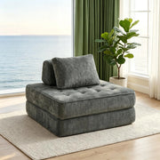 DIVANO LETTO 1 POSTO 97x97x70 cm Grigio in Chenille