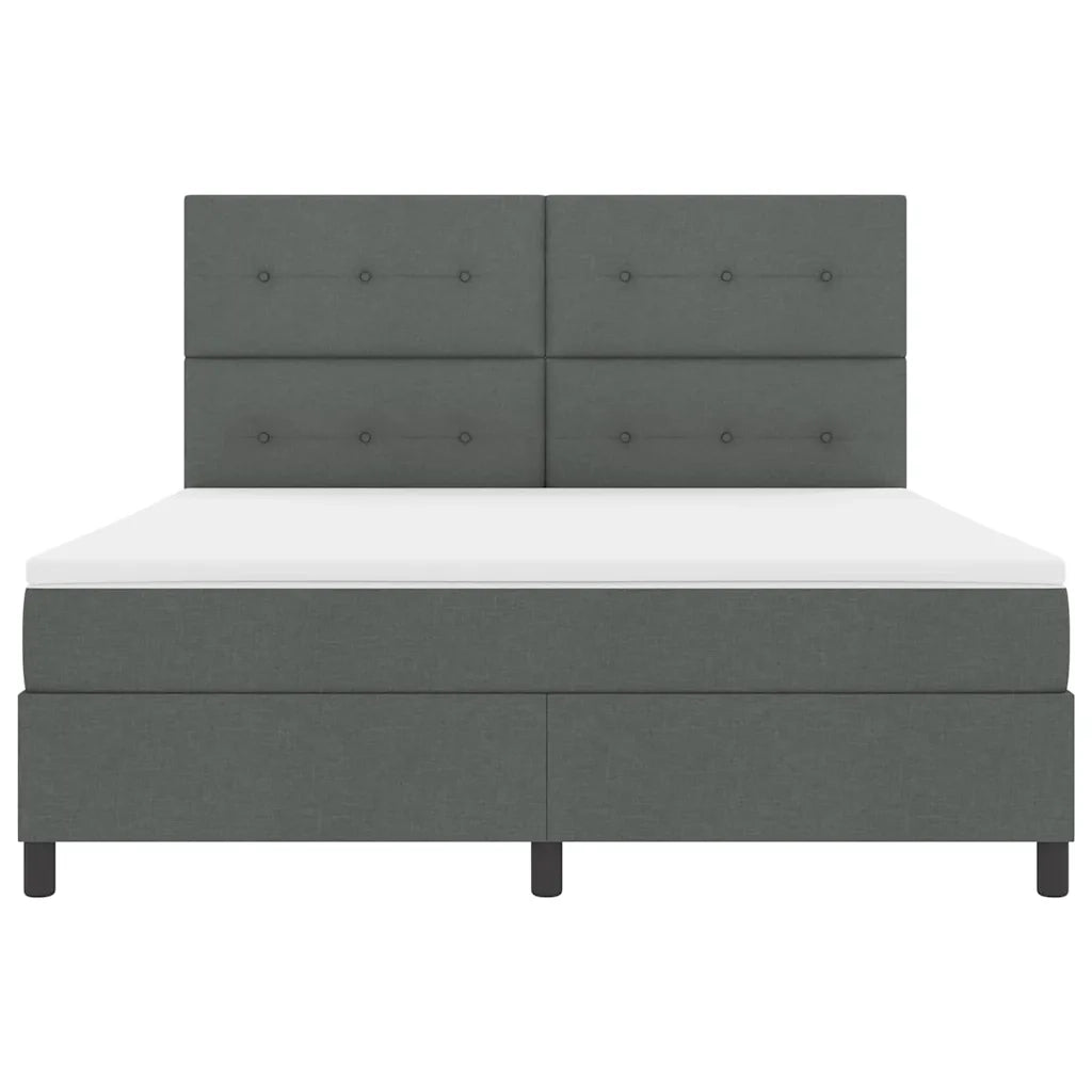 Letto a molle con materasso Grigio scuro 180 x 200 cm Tessuto 3342887