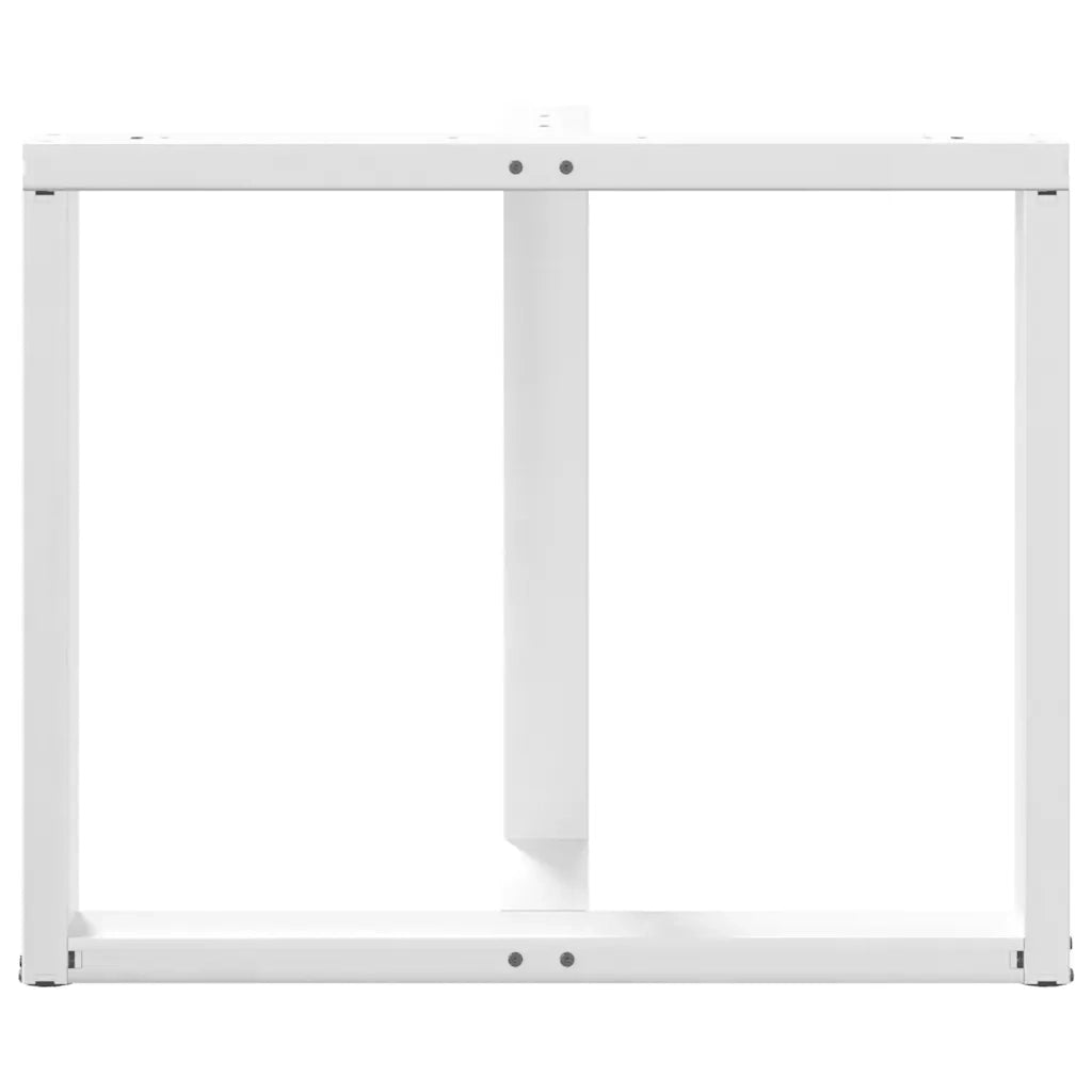 Gambe per tavolo da pranzo a forma di T 2 pz bianche 90x35x(72-73) cm in acciaio 4013065
