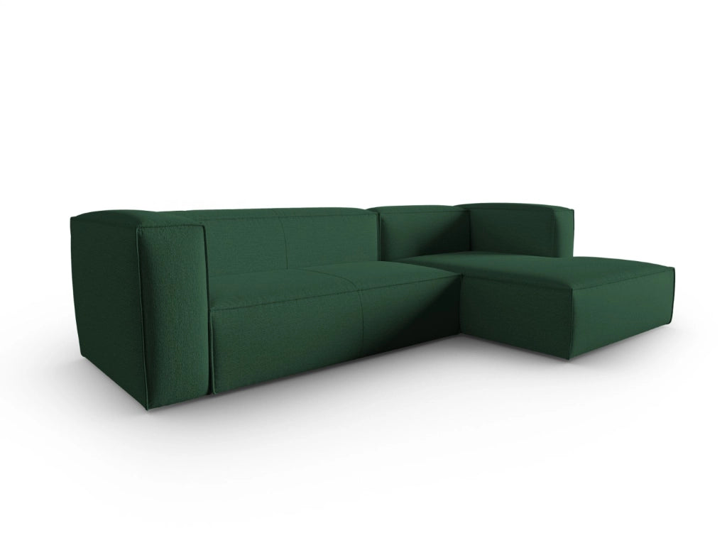 Cosmopolitan Design - Divano angolare destro "Mackay" 4 posti in velluto strutturato verde 