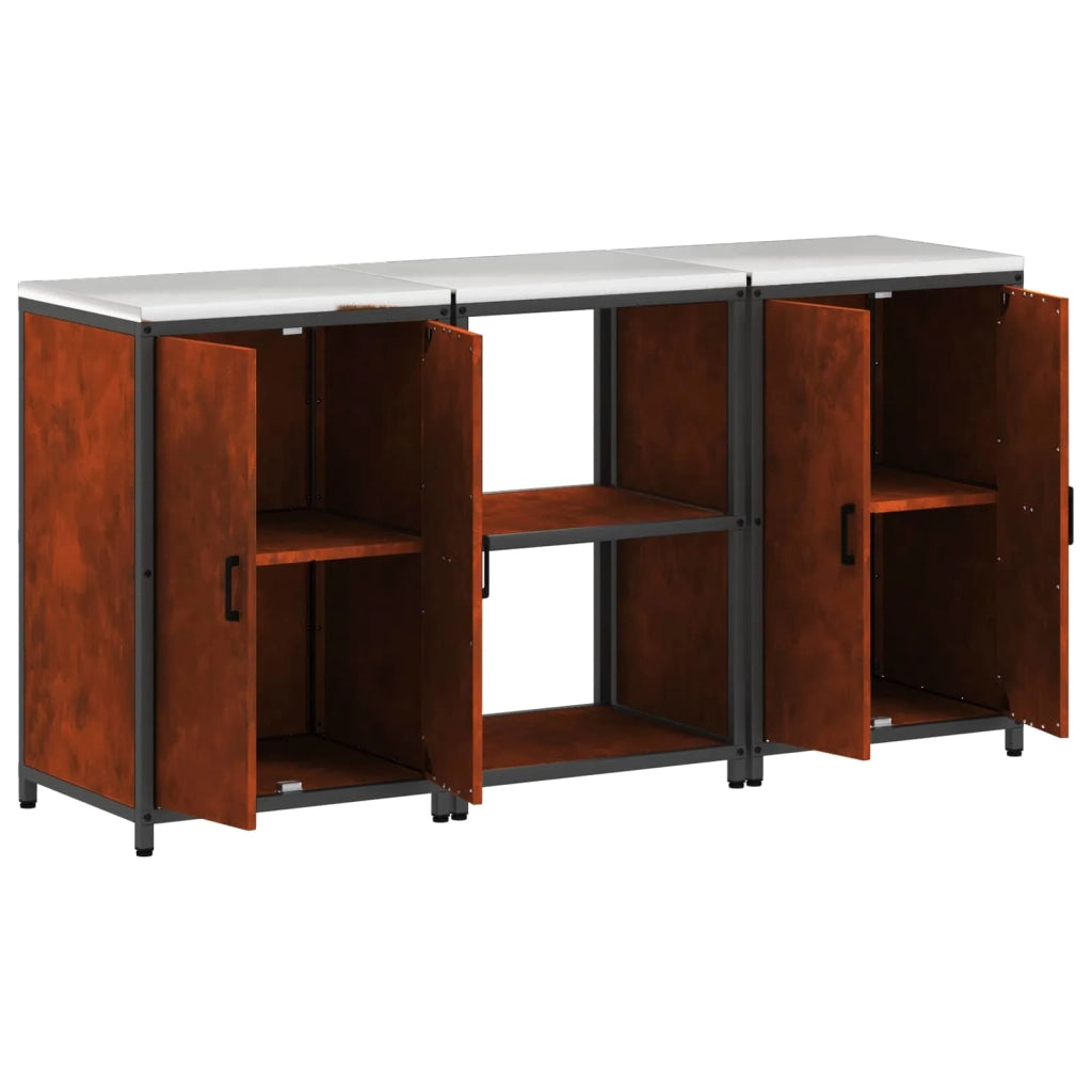Set di Stoccaggio per Cucina con lo scaffale 3 pcs Ruggine 3392700