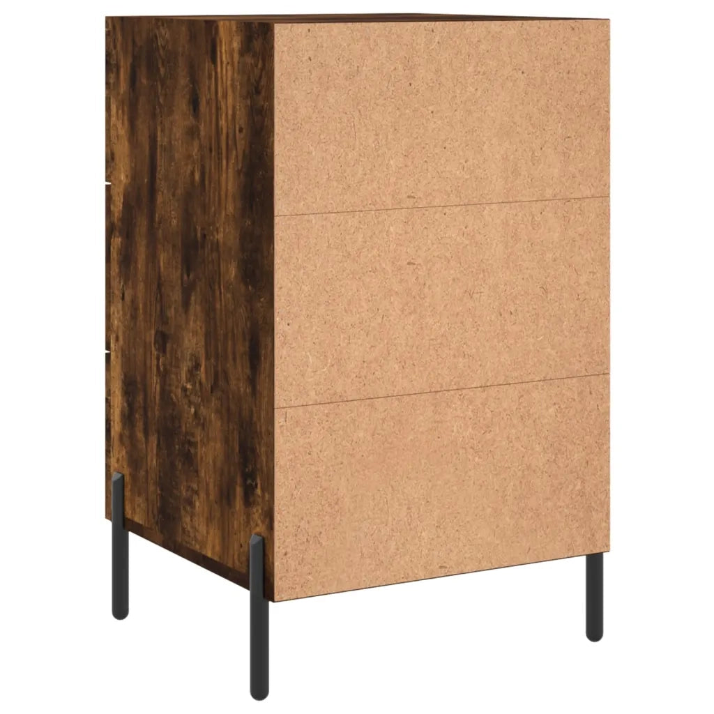 Comodino | Armadio da Notte | Mobiletto da notte Rovere Fumo 40x40x66 cm in Legno Multistrato
