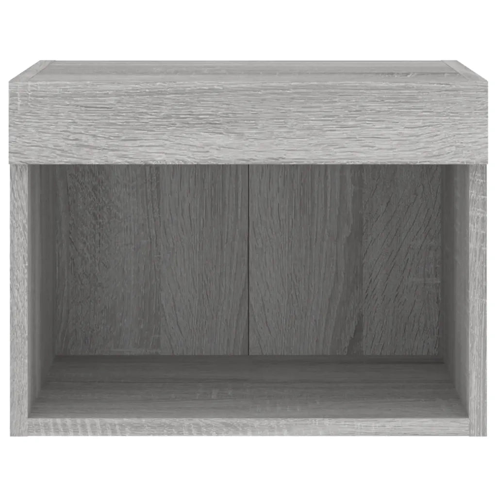 Comodino con Luci LED a Parete Grigio Sonoma 837123