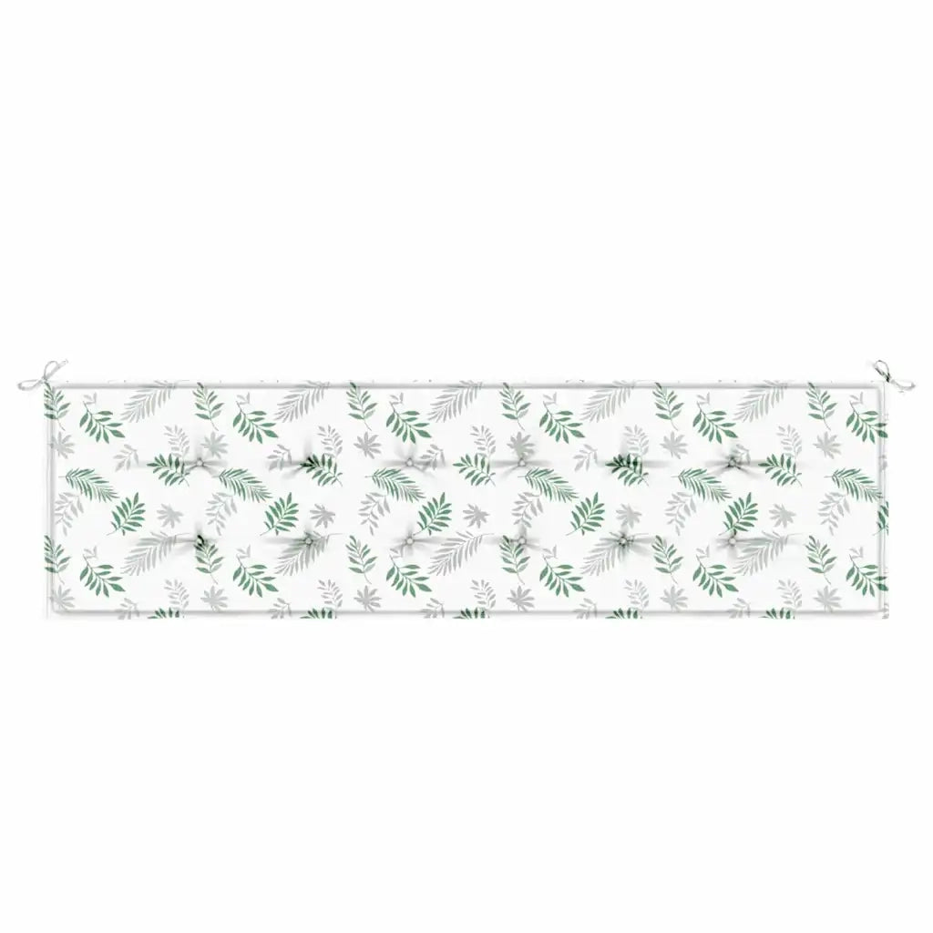 vidaXL Cuscino per Panchina da Giardino Bianco e verde 180 x 50 x 4 cm