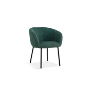 Sedia SEVILLA – Tessuto verde – Piedi in metallo nero – H79 x L57 x P62 cm