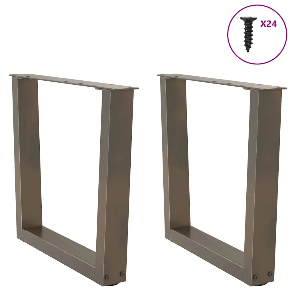 vidaXL Gambe per Tavolino da Caffè a Forma di V 2 pz Acciaio Naturale 60x(42-43,3) cm Acciaio