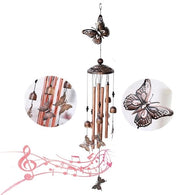 Decorazione di Giardino a forma di V - 4 Tubi in Alluminio - Manico a S - Decorazione Esterna - Suono e Aspetto - Materiale Duraturo - Decorazione di Giardino