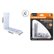 Trade Shop - Set 4 Lastrine Lastrina Ad Angolo Angolare 100x100x30x2mm Con Viti Mobili 57126 -
