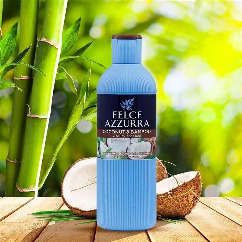 SET 6 FELCE AZZURRA BAGNODOCCIA COCCO E BAMBOO PROFUMO FRESCO 650 ML IDRATA LA PELLE