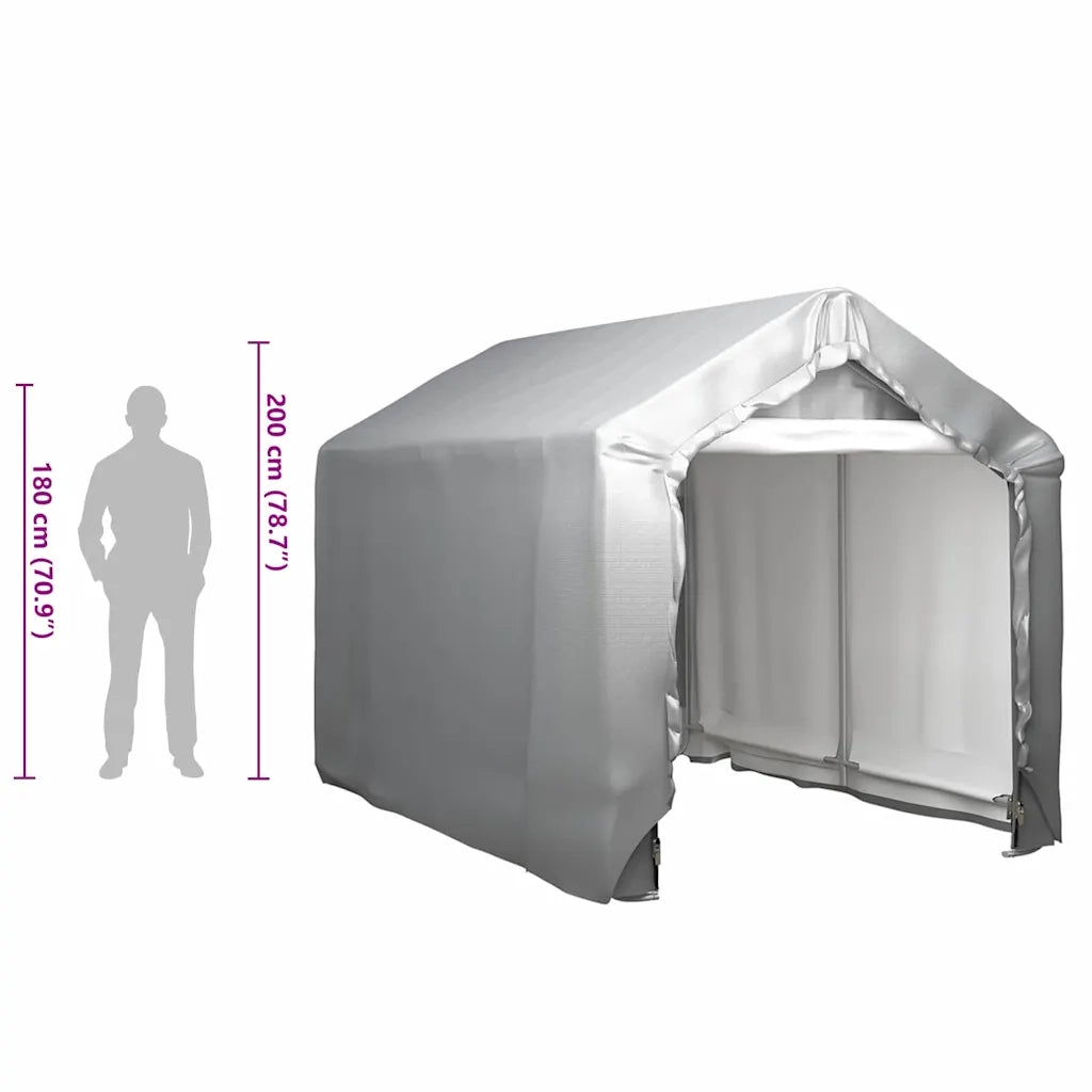Tenda Capannone 180x300 cm in Acciaio Grigio 3079585