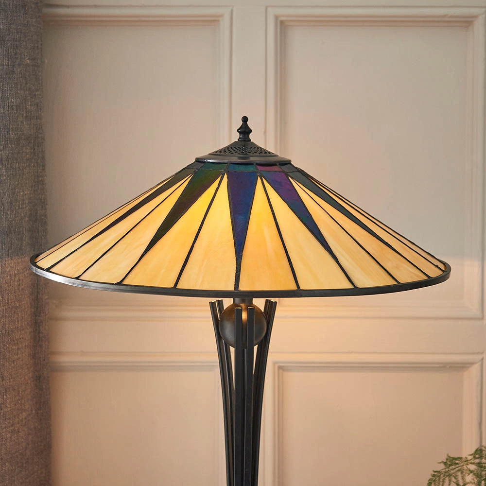 Lampada da tavolo Tiffany Dark Star, vetro, 2xE27 60W