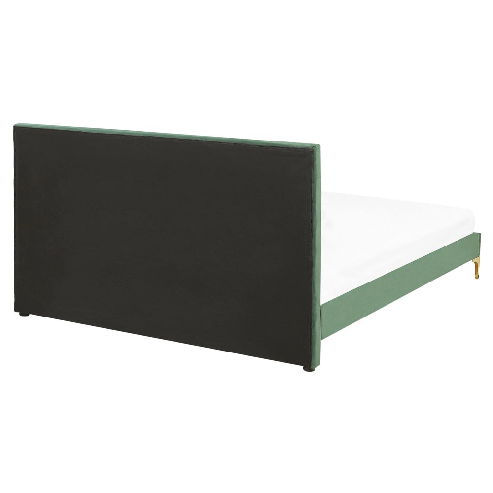 Letto imbottito matrimoniale 160 cm 6 testiera verde velluto gambe dorate