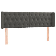Testiera | Testata ad Orecchio Grigio Scuro 163x16x78/88 cm in Velluto