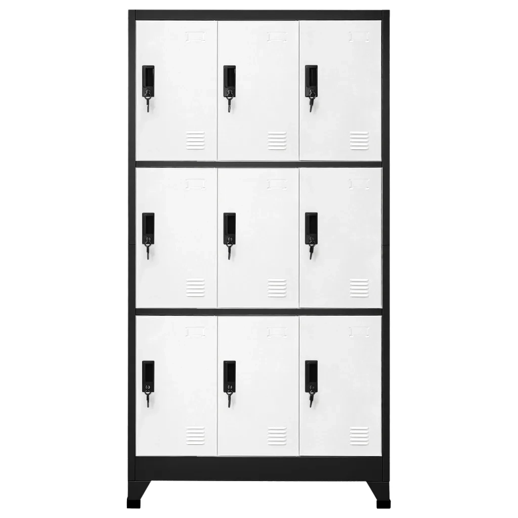 Armadietto con Serratura Antracite e Bianco 38x45x180cm Acciaio cod mxl 44864