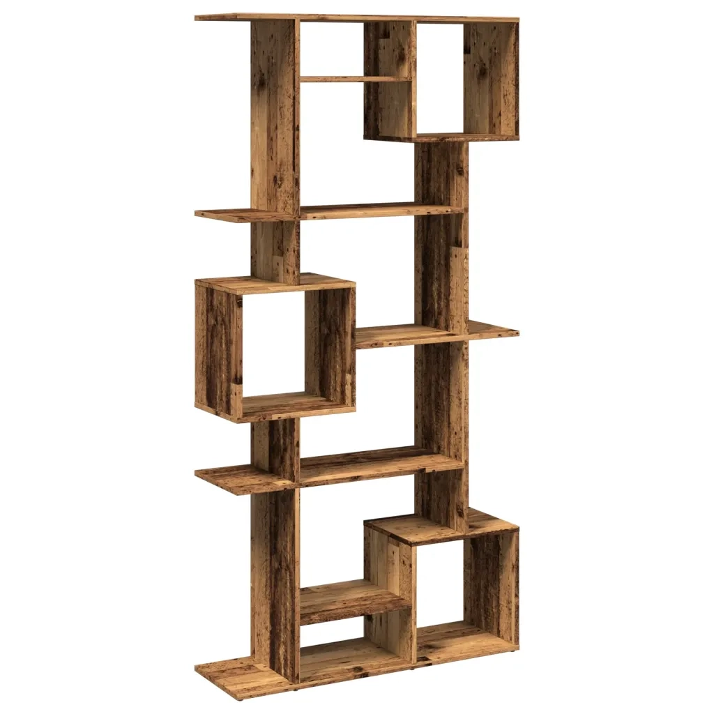 Libreria-Scaffale per Libri-Mobile di Stoccaggio Legno Antico 92x29x188 cm in Legno Multistrato