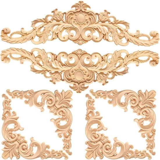 Ornamenti in legno 6 pezzi decorativi per mobili