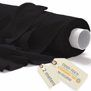 Tessuto in Cotone per Metro 2Mx160cm 145 g/m² - Tessuti per Nafta per Metro - Tessuto per Mobili - Canapa, Tela di Zelatore - Tessuto per Tende - Molton, Nero