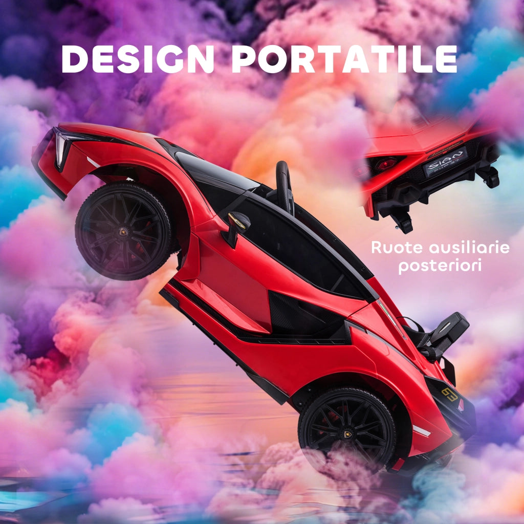 Auto Elettrica Bambini 12V Lamborghini SIAN ¨C zephmum ¨C Rosso con Telecomando