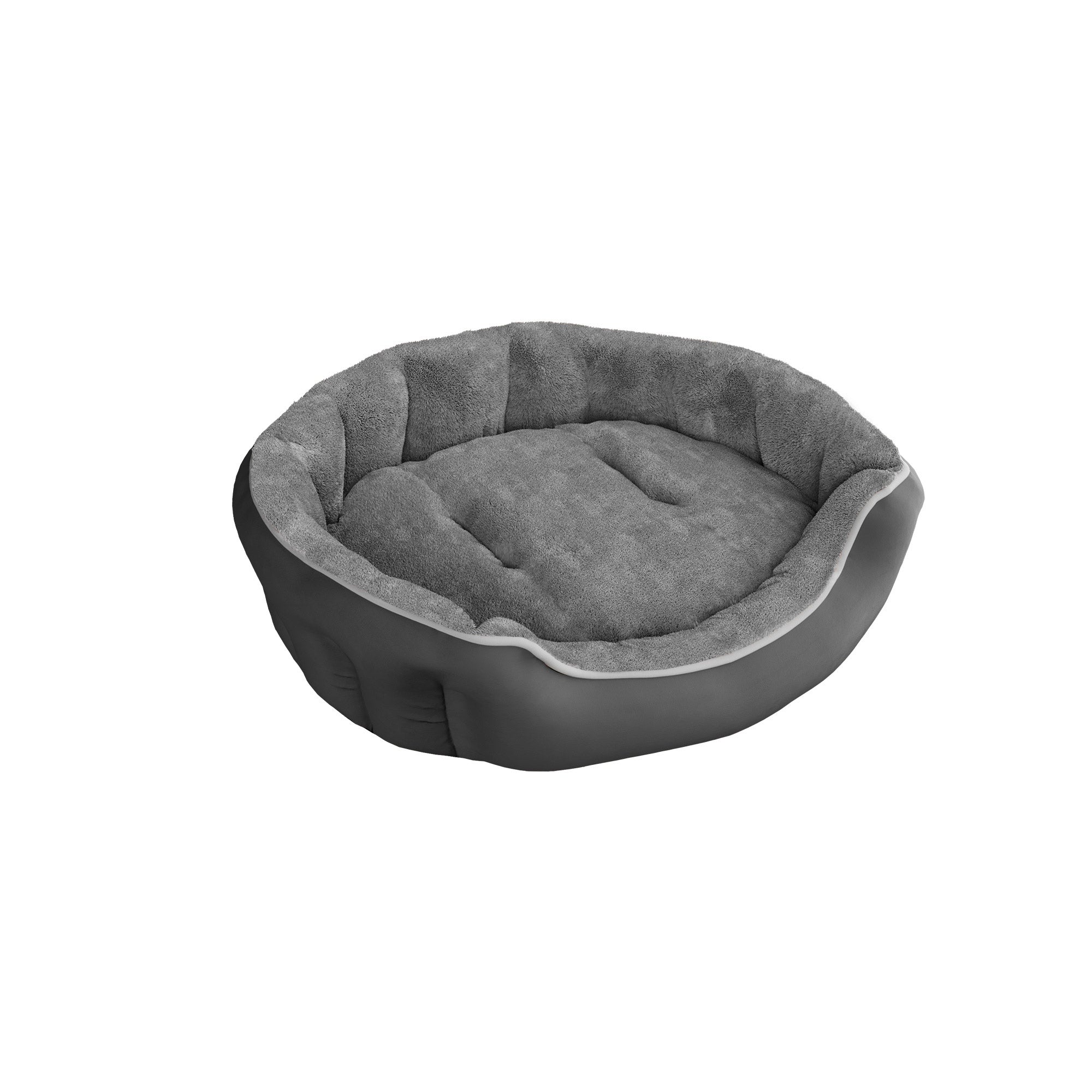Cuccia Imbottita per Cani e Gatti 48x42x16cm in Poliestere Coccole Grigio