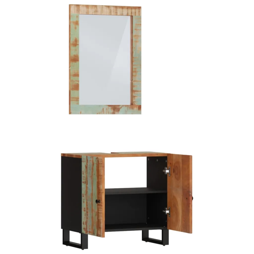 vidaXL Set Mobili da Bagno 2 pz in Legno Massello di Recupero