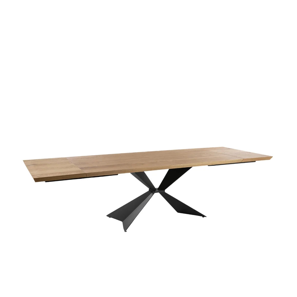 Tavolo da pranzo allungabile in legno impiallacciato rovere naturale Taurus 160-240x90 cm fino a 10 posti Made in Italy | Duzzle