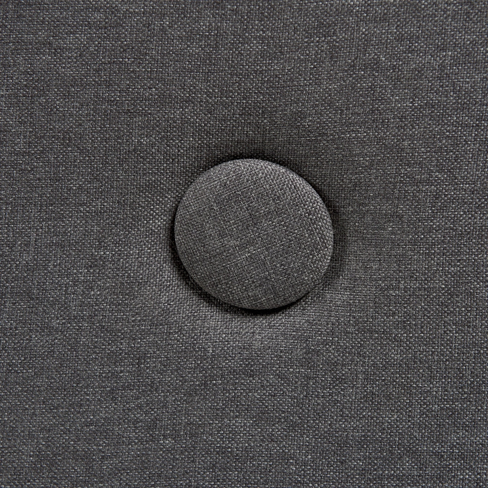 Letto a doghe Tessuto in poliestere grigio scuro Gambe in legno imbottite 160 x 200 cm Design moderno