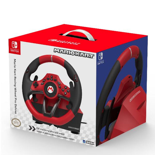 Hori nsw-228u periferica di gioco sterzo + pedali nintendo switch analogico usb nero, rosso - 1037328
