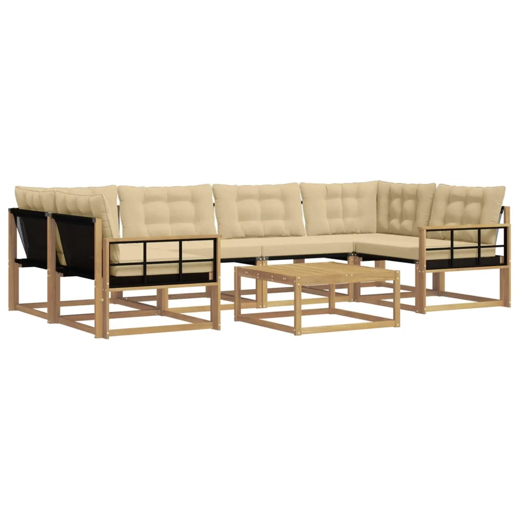 Set di divani da esterno 7 pz Bianco e Beige 3388475