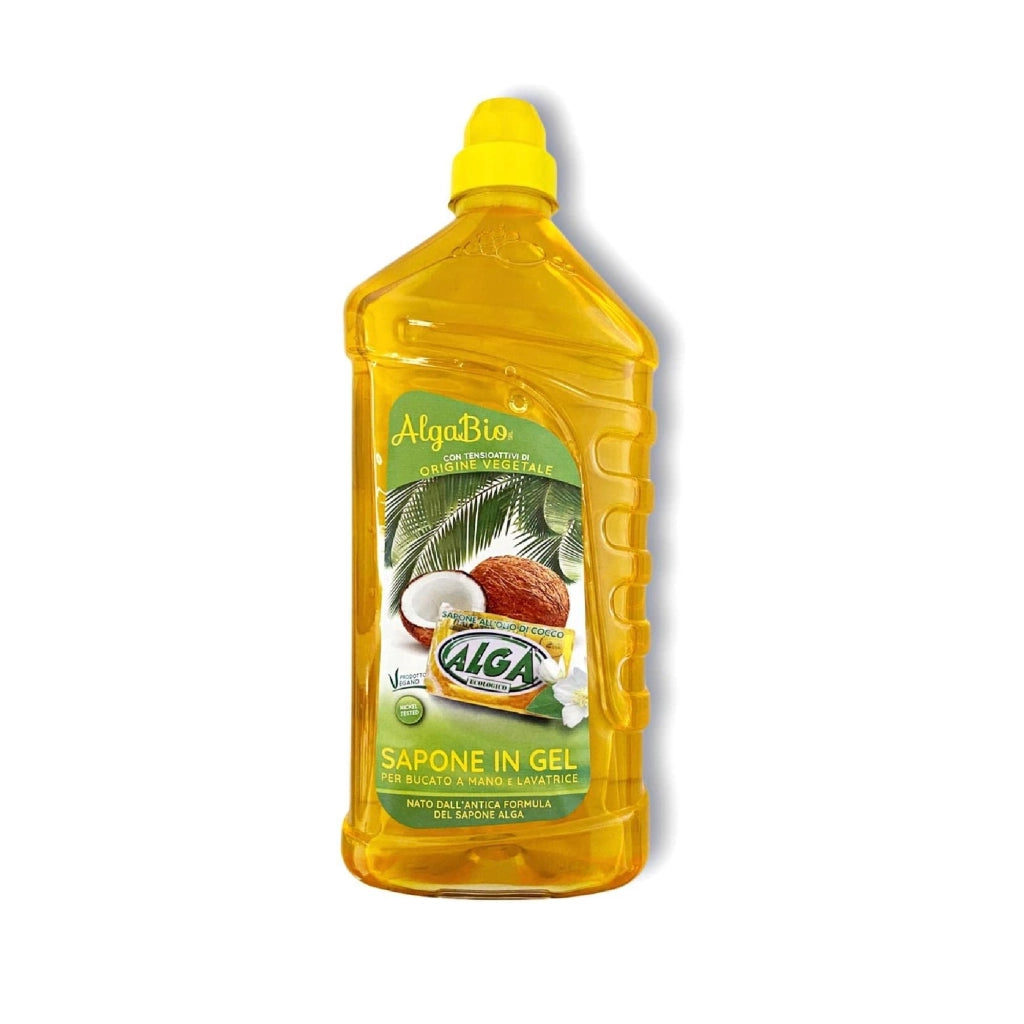 Sapone gel bucato a mano lavatrice ALGA 1250 ml tensioattivi vegetali vegano