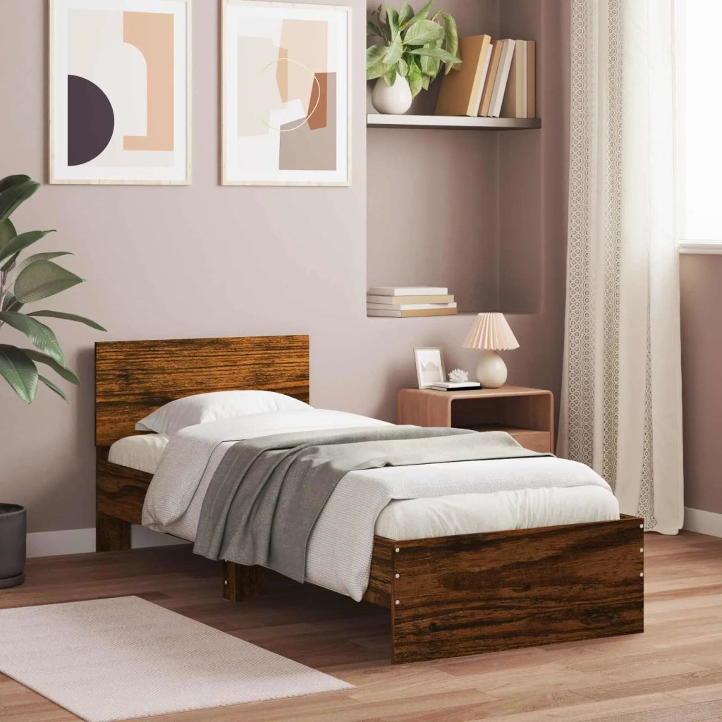 Struttura del letto Rovere Fumo Legno ingegnerizzato 8008992