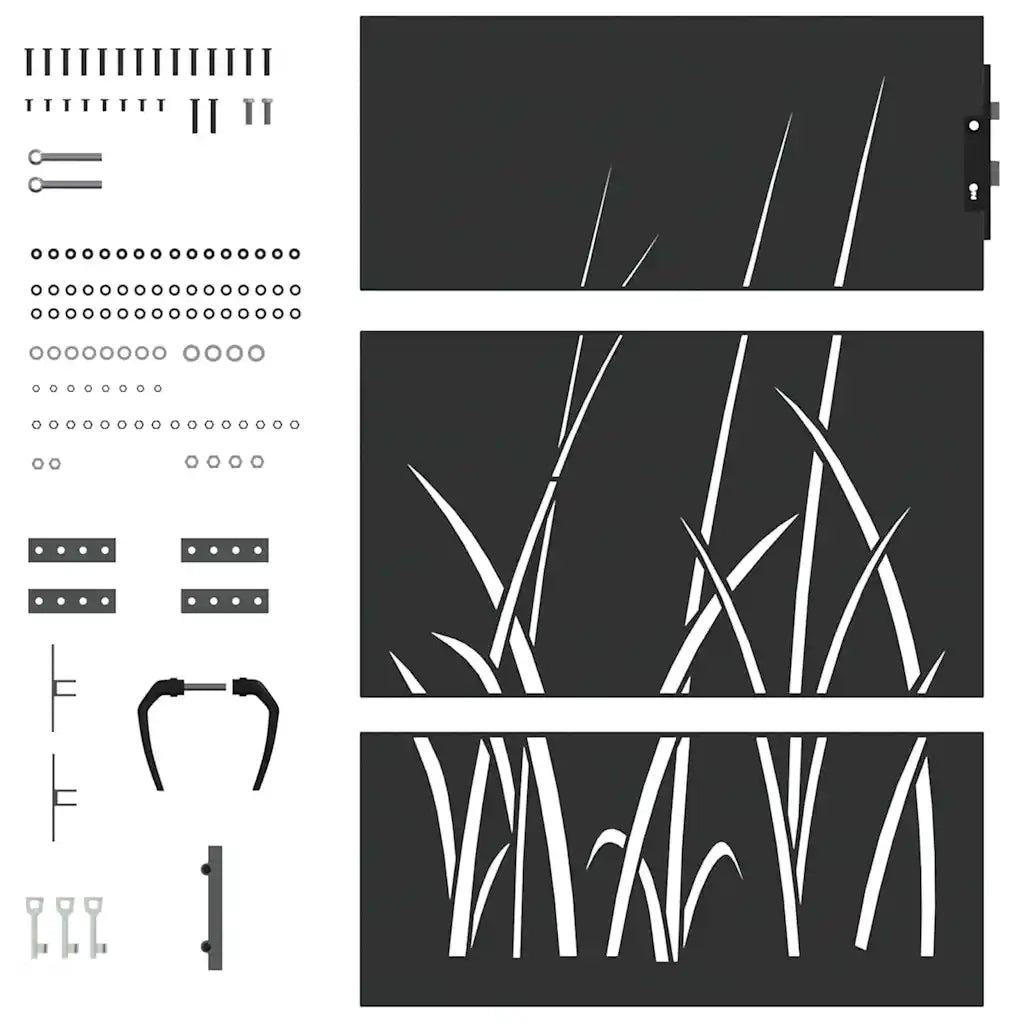 Cancello da giardino con blocco Nero 85 x 125 cm CFW7686284