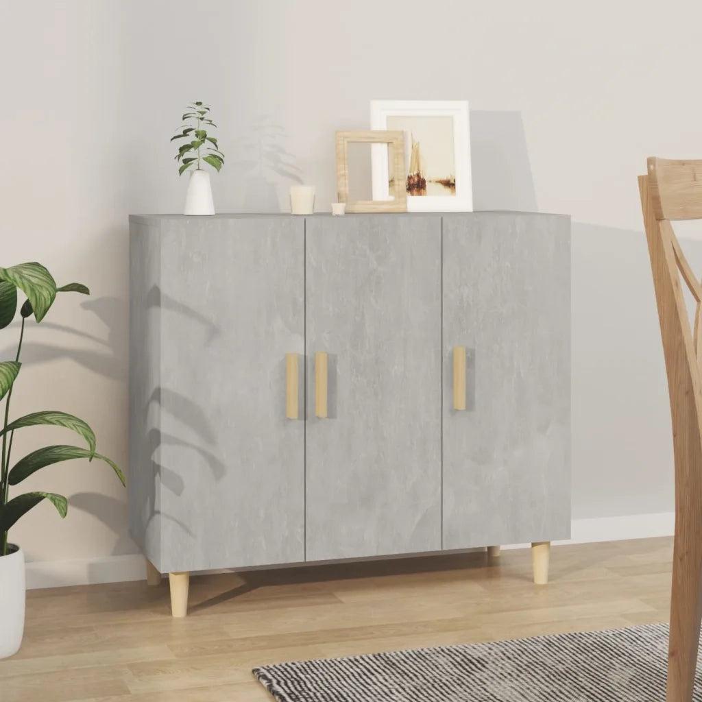 Credenza | Madia | Buffet da pranzo | Armadio da pranzo Grigio Cemento 90x34x80 cm in Legno Multistrato