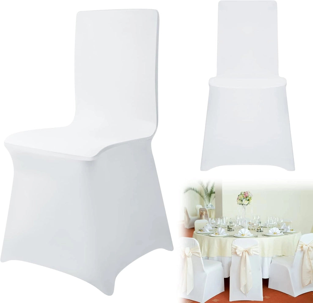 Set di 100 coprisedia universali, colore bianco, per feste, matrimoni e feste