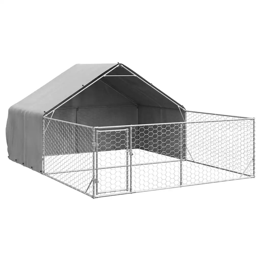 Cuccia per Cani da Esterno con Recinto 5x3x1,9m Acciaio Zincato 3329243