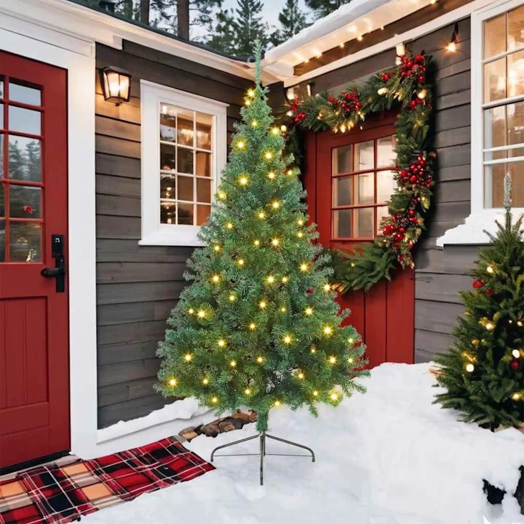 Albero di Natale | Decorazioni natalizie artificiale con luci integrate Verde 210 cm