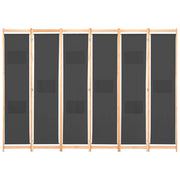 Divisorio Ambienti | Divider per stanze | Paravento a 6 Pannelli Grigio 240x170x4 cm in Tessuto