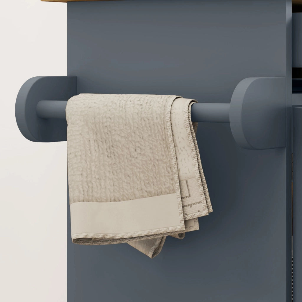 Carrello da Cucina con Cassetto e Armadietto ¨C zephmum ¨C Grigio e Legno 109x40x89 cm