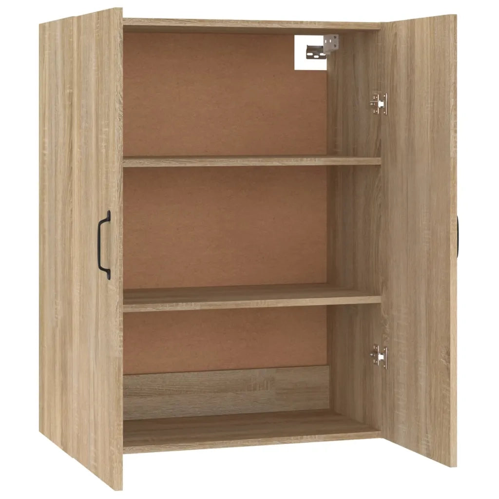 Mobile a parete 69,5 x 34 x 90 cm grande capacità soluzione di contenimento moderna legno di rovere Sonoma ingegnerizzato 02_0048018