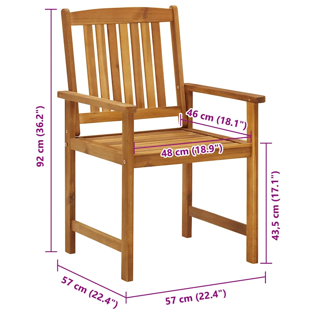 Sedie da Giardino 8 pz in Legno Massello di Acacia 3078150