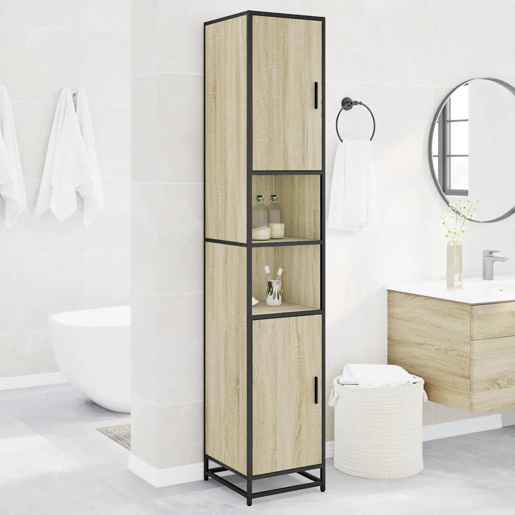 Mobile da Bagno Sonoma 35x37,5x188,5 cm in Truciolato e Metallo