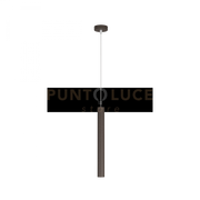 ROUND TUBE SOSPENSIONE 1 LUCE MARRONE CAVO CM.250 CON BASE 1174-S1-MA