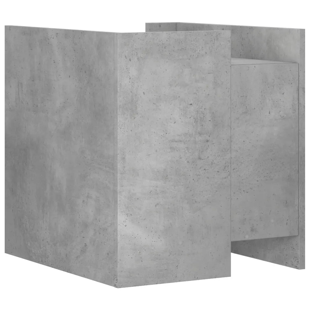 Comodino | Armadio da Notte | Mobiletto da notte Grigio Cemento 45x50x50 cm in Truciolato