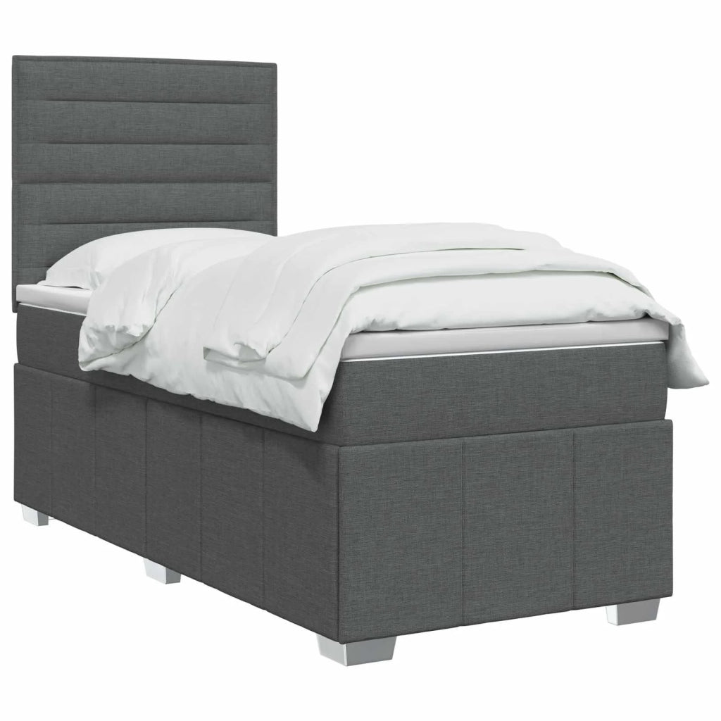 Letto box spring con materasso Grigio Scuro 80 x 200 cm Tessuto 3454002