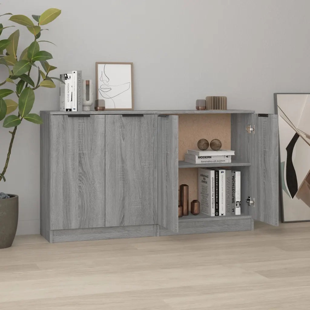 Credenze 2 pz Grigio Sonoma 60x30x70 cm in Legno Multistrato 3115778