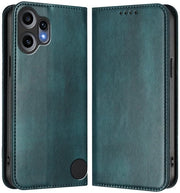 Teloneo di Custodia con Fodero e Spalla Fissa - TPU/Leer - Blocco RFID - Funzione Standard - Protezione 360° - Verde Scuro - Portafoglio