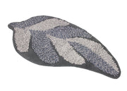 Tappeto A Foglia Casa Bagno Cotone Spugna Morbida Antiscivolo Leaf Grigio