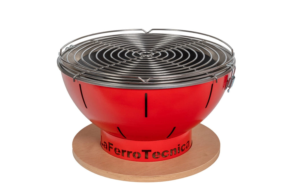Barbecue a Carbonella Ø41x25 cm Smile in Acciaio Rosso