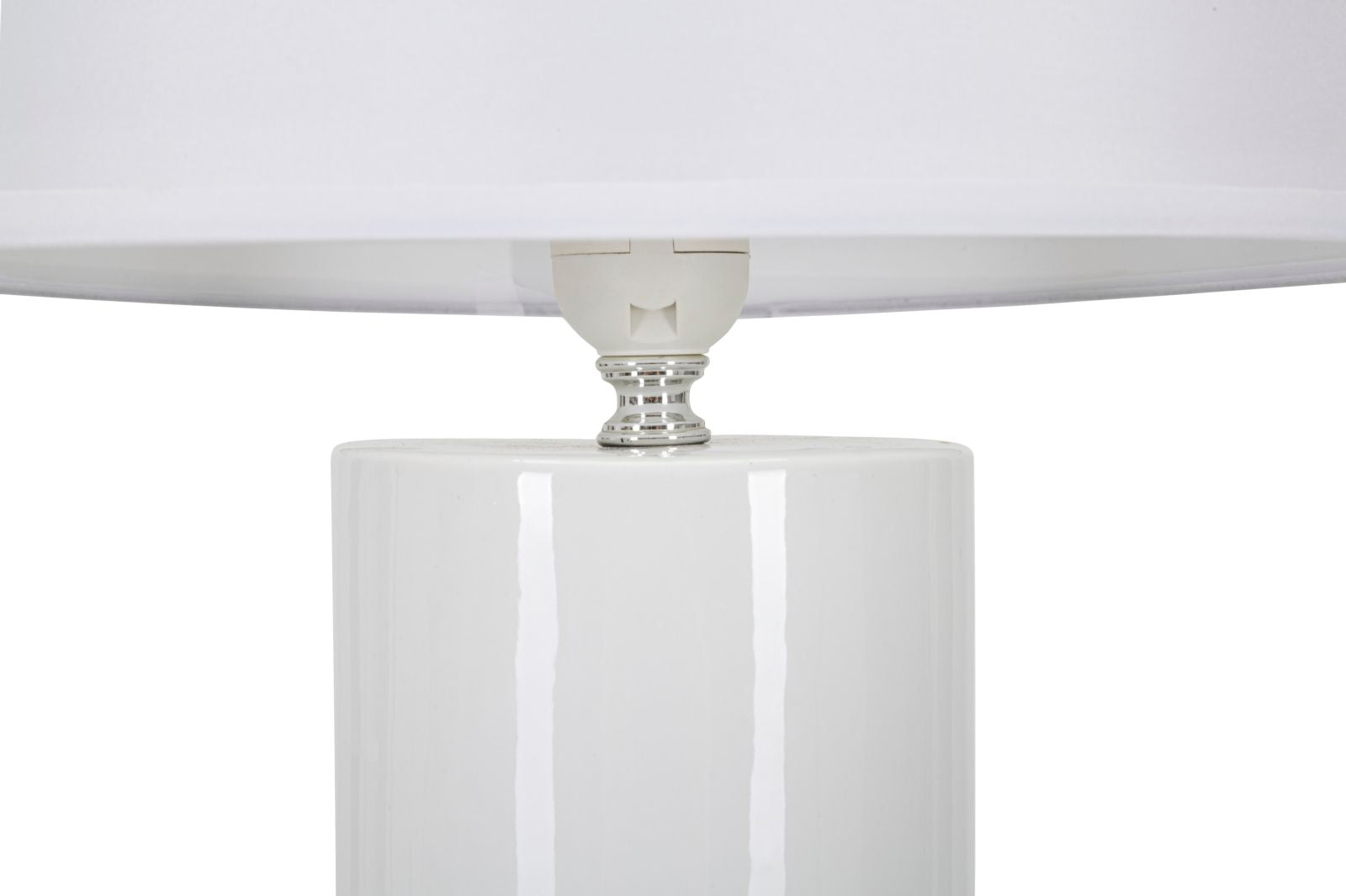 Lampada da Tavolo Glam Elegant 30x48,5x30 cm in Ceramica Bianco/Oro