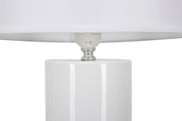 Lampada da Tavolo Glam Elegant 30x48,5x30 cm in Ceramica Bianco/Oro