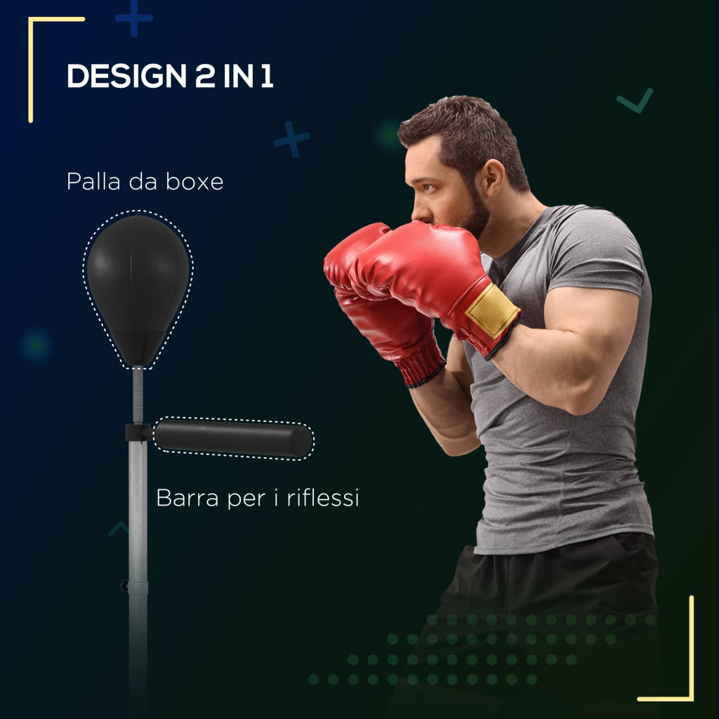 Punching Ball con Barra Girevole Regolabile ¨C Zephmum ¨C Nero 1.6-2m